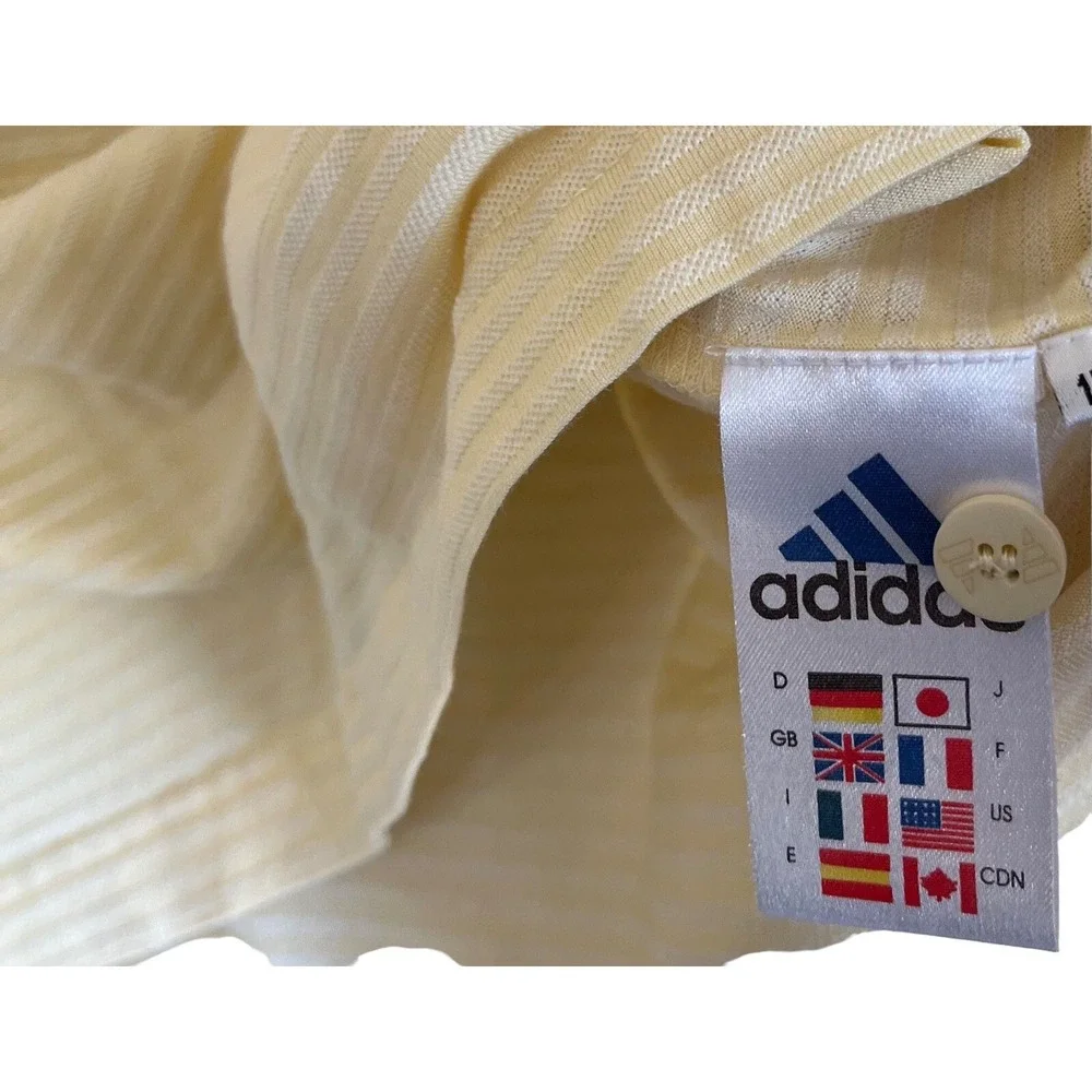 Adidas Polo Shirt Mens XXL Yellow Textured Short Sleeve Golf Preppy Casual
